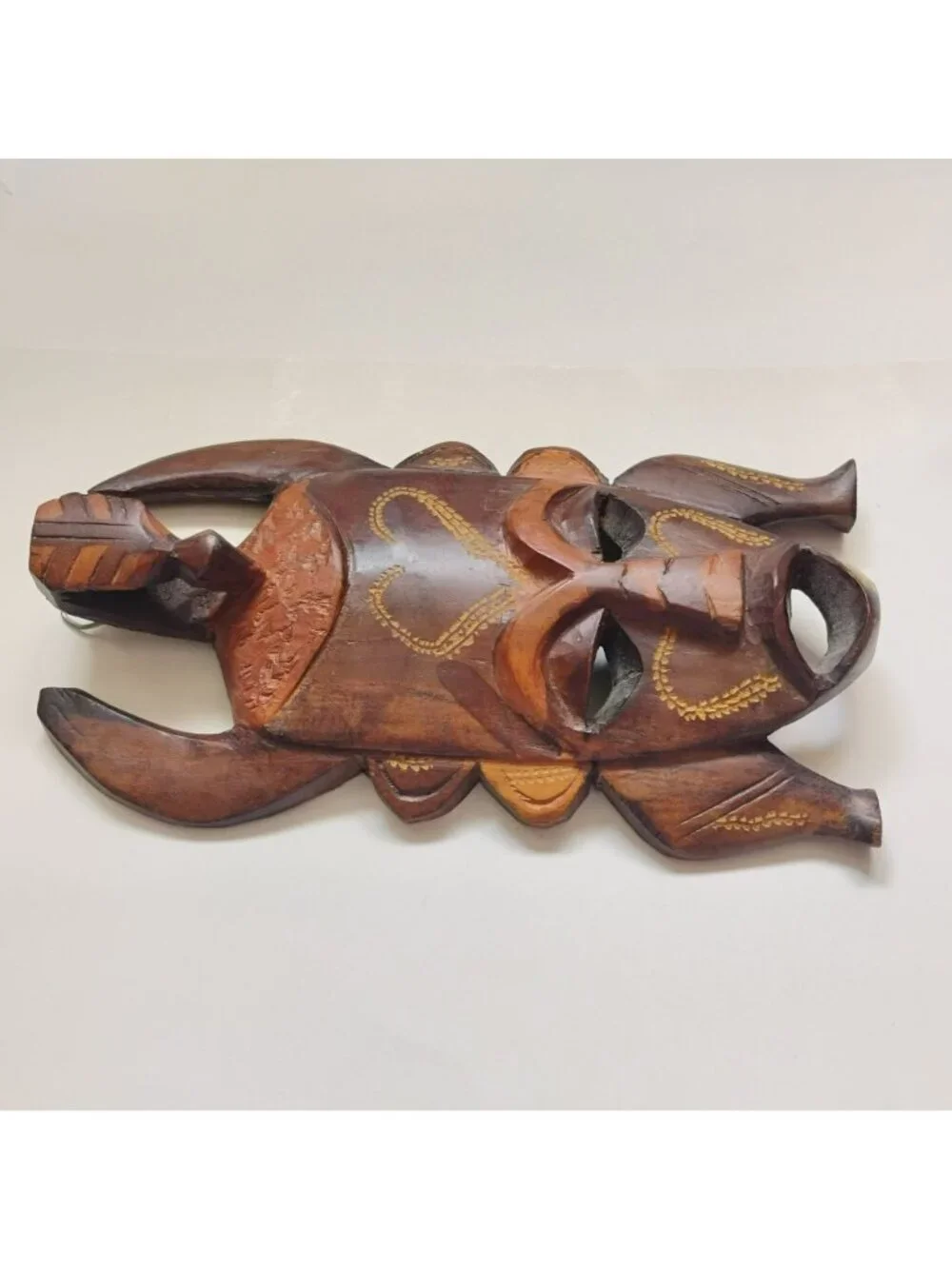 Vintage Kenyan Hand-Carved Wooden Tribal Mask, 9